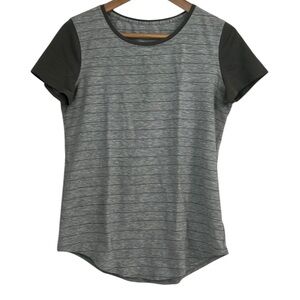 Lululemon Love Crew III
Short Serve Stripe heathered grey khaki green
